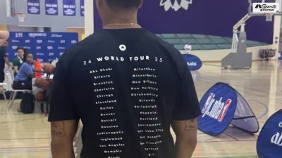 Joe Mazzulla explains Celtics World Tour shirts