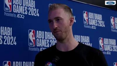 Exclusive with Sam Hauser before Celtics' final preseason game in Abu Dhabi