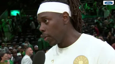 Jrue Holiday talks getting the win after raising Banner 18