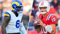 Rams edge rusher Jared Verse and Patriots quarterback Drake Maye