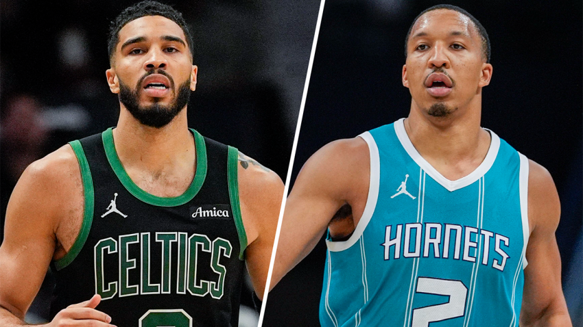 Celtics forward Jayson Tatum and Hornets forward Grant Williams