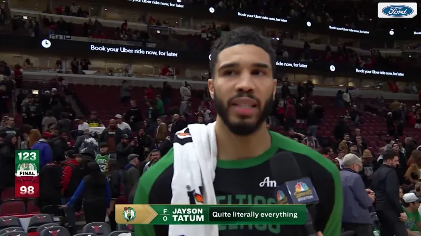 Exclusive with Jayson Tatum after historic performance vs. Chicago