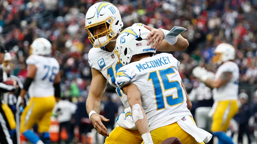 Chargers teammates Justin Herbert and Ladd McConkey