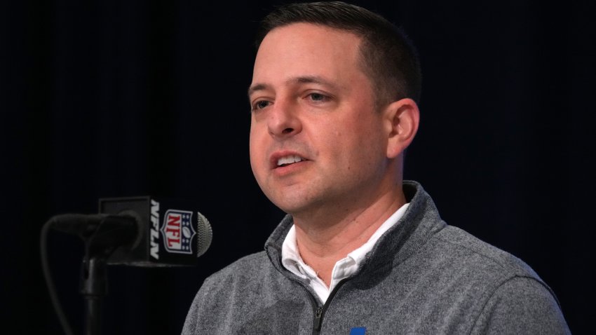 Feb 27, 2024; Indianapolis, IN, USA; New England Patriots director of scouting Eliot Wolf during the NFL Scouting Combine at Indiana Convention Center. Mandatory Credit: Kirby Lee-USA TODAY Sports