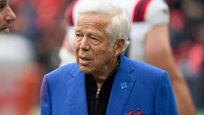 Oct 20, 2024; London, United Kingdom; New England Patriots owner Robert Kraft  before an NFL International Series game at Wembley Stadium. Mandatory Credit: Peter van den Berg-Imagn Images