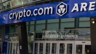 The outside entrance of Crypto.com Arena