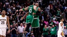 Celtics teammates Jayson Tatum and Al Horford