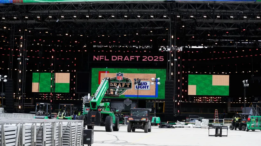 Construction of the 2025 NFL Draft stage continues