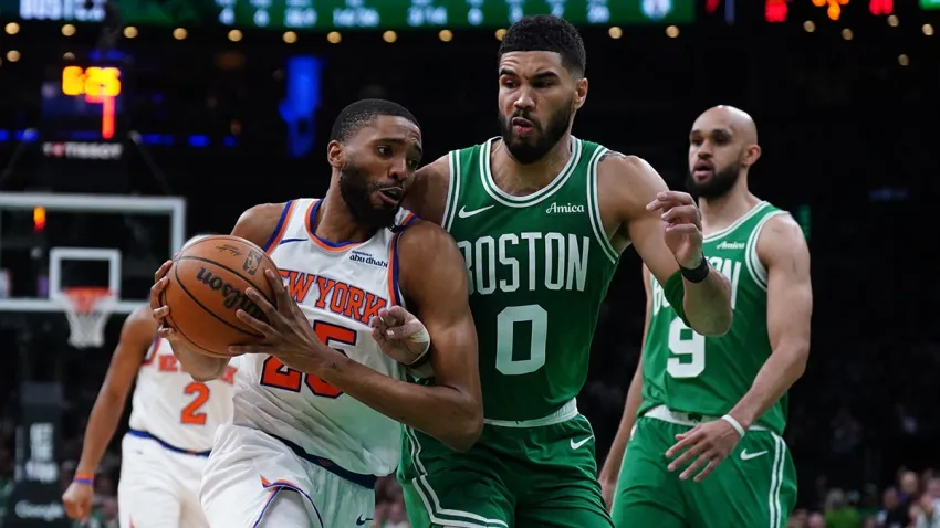 Jayson Tatum and Mikal Bridges