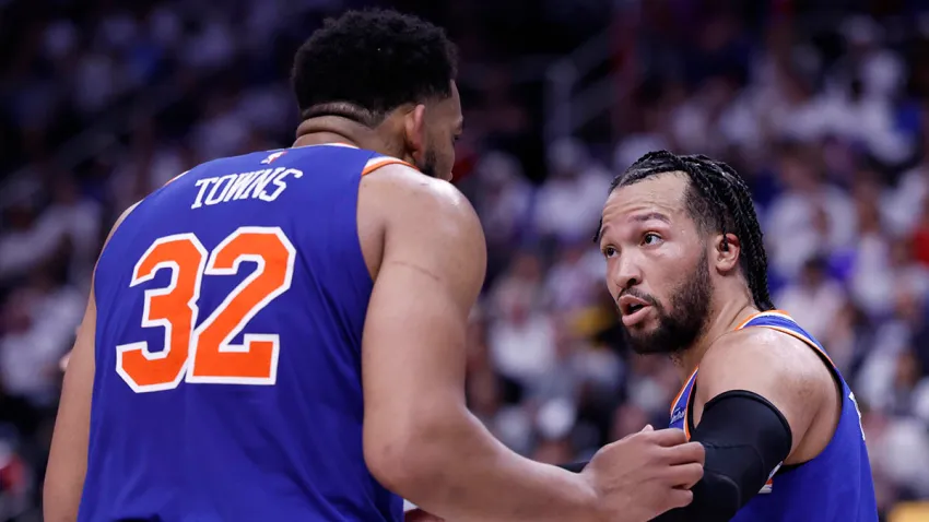 Knicks teammates Karl-Anthony Towns and Jalen Brunson