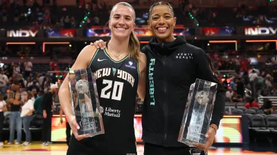 Sabrina Ionescu and Natasha Cloud