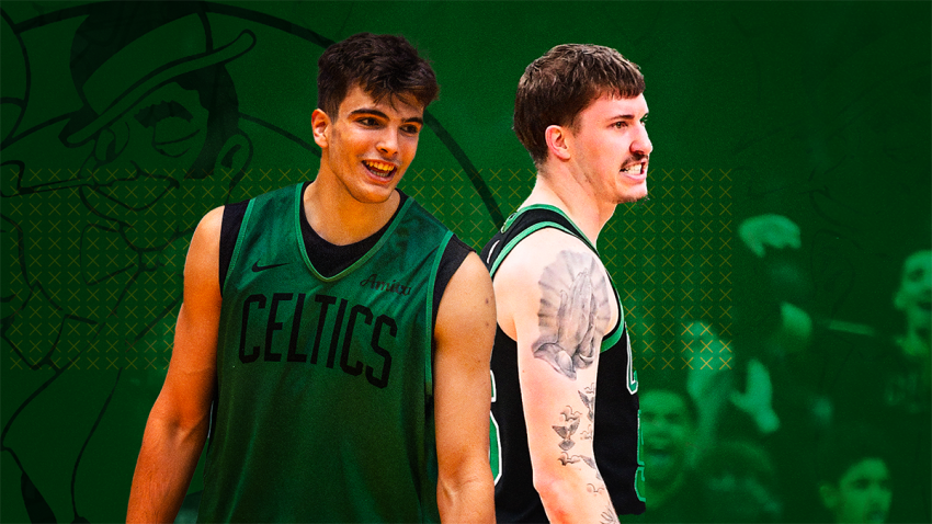 Celtics teammates Hugo Gonzalez and Baylor Scheierman
