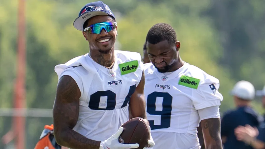 Patriots wide receivers Kendrick Bourne and Kayshon Boutte