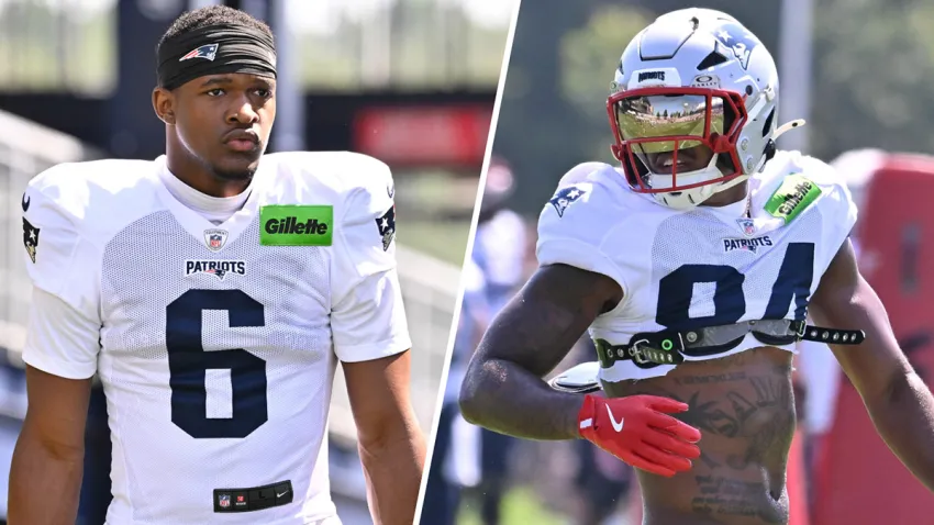 Patriots wide receivers Javon Baker and Kendrick Bourne