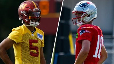 Commanders quarterback Jayden Daniels and Patriots quarterback Drake Maye