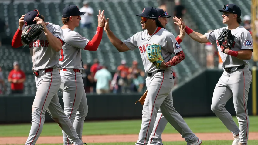 Red Sox celebrate win in Baltimore
