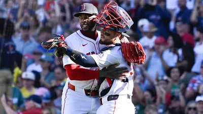 Red Sox closer Aroldis Chapman and catcher Carlos Narvaez