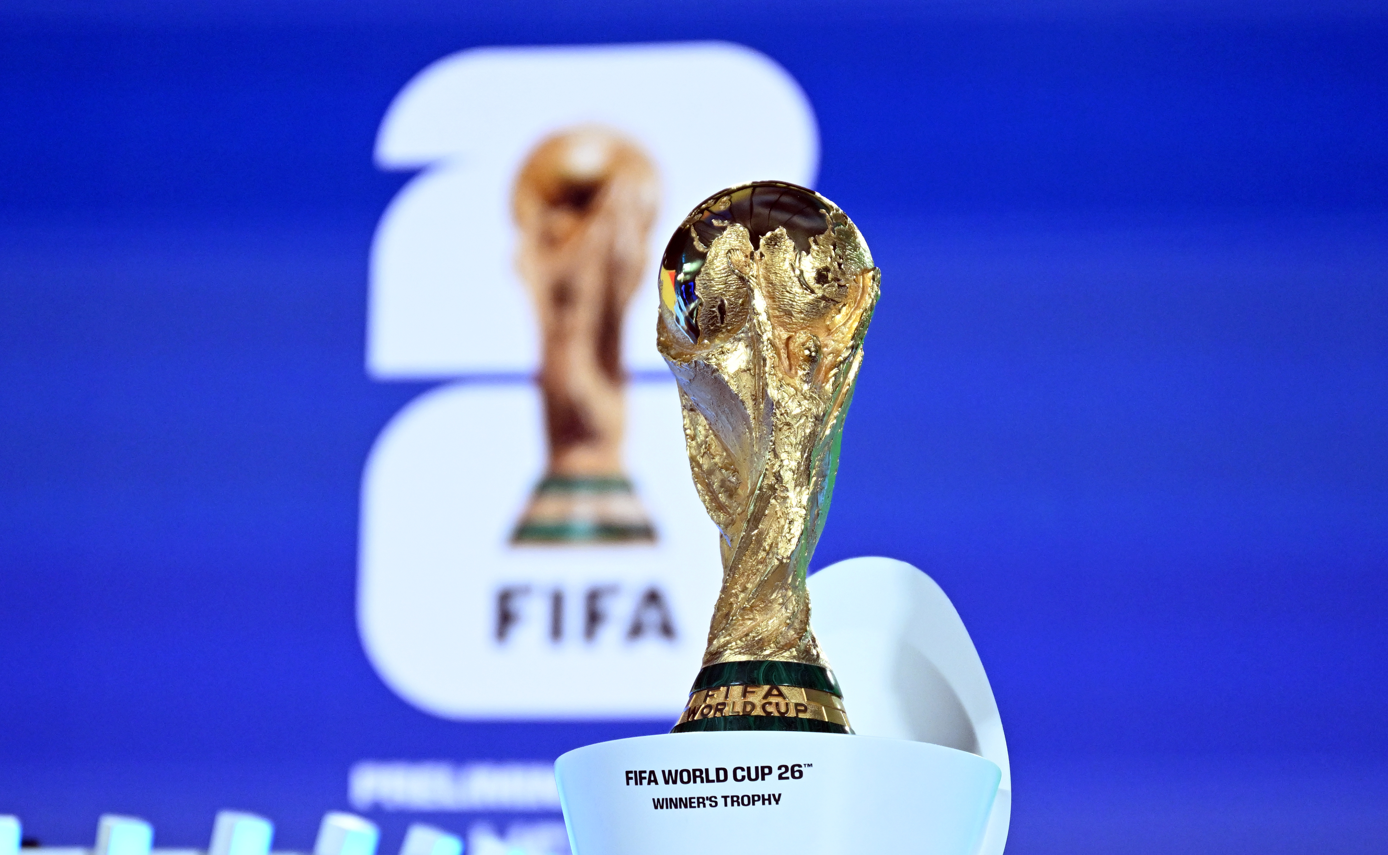 A view of FIFA World Cup 26′ Winner Trophy as draw for the 2026 World Cup European qualifiers kicks off in the FIFA headquarters in Zurich, Switzerland on December 13, 2024.