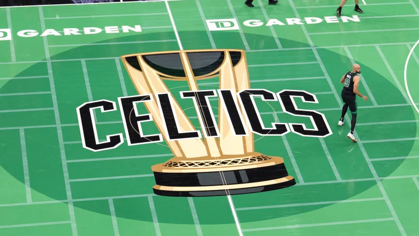 Celtics' NBA Cup court at TD Garden