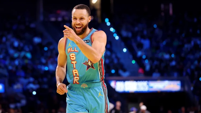 SAN FRANCISCO, CALIFORNIA – FEBRUARY 16: Stephen Curry #30 of the Golden State Warriors and Shaq’s OGs celebrates a play during the 74th NBA All-Star Game at Chase Center on February 16, 2025 in San Francisco, California. NOTE TO USER: User expressly acknowledges and agrees that, by downloading and or using this photograph, User is consenting to the terms and conditions of the Getty Images License Agreement. (Photo by Ezra Shaw/Getty Images)