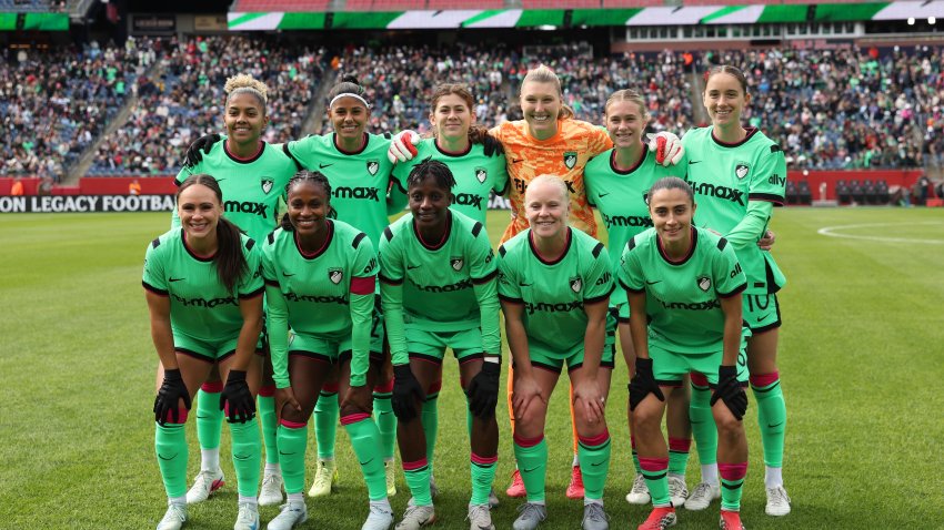 FOXBOROUGH, MASSACHUSETTS – MARCH 14: Players of of Boston Legacy FC pose for a photo prior to the NWSL match between Boston Legacy FC and NJ/NY Gotham FC  at Gillette Stadium on March 14, 2026 in Foxborough, Massachusetts. (Photo by Maddie Meyer/NWSL via Getty Images)