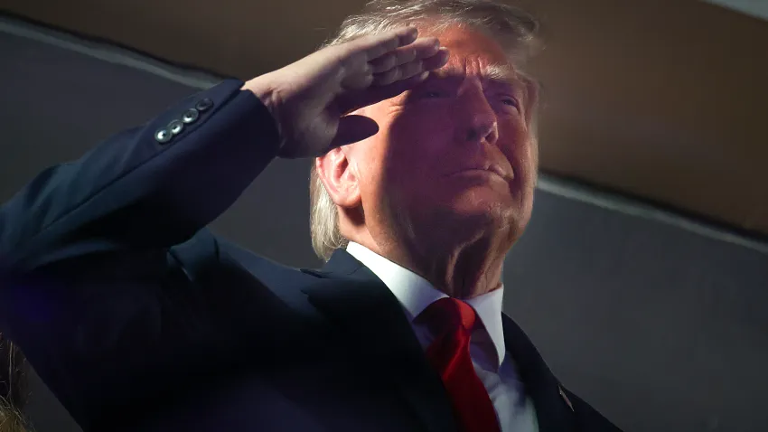 President Trump Watches Knicks-Spurs Game At Madison Square Garden