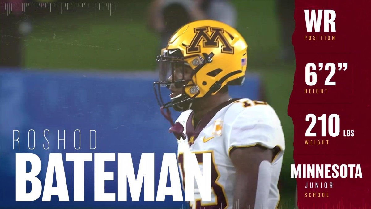 2021 NFL Draft: Wide Receiver Rashod Bateman, Minnesota, Round 1, Pick 27