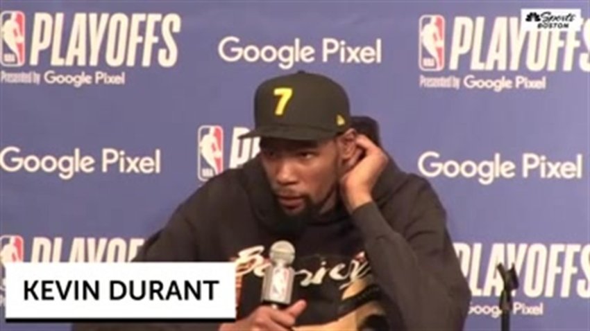 Kevin Durant clearly frustrated after Game 3 loss to Celtics